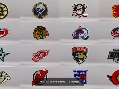 NHL All Teams Logos 3D Model Pack