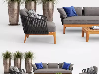 Tribu Mood Sofa And Club Chair 3D model