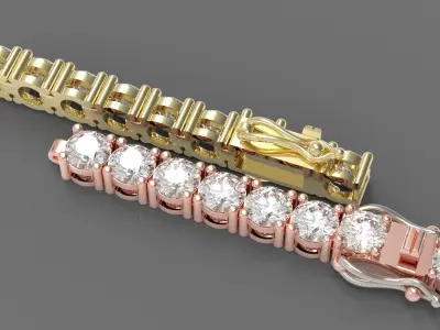 Diamond Tennis Bracelet Link TB40 3D print model