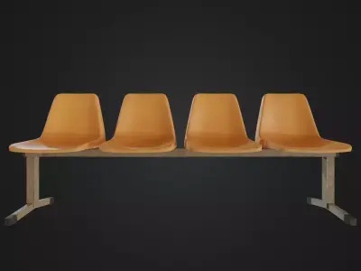 Old Waiting Bench 01 Low-poly 3D model