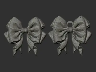 christmas ribbon bow 4 3D print model