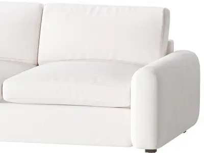 WHITE PERFORMANCE FABRIC APARTMENT SOFA 3D model