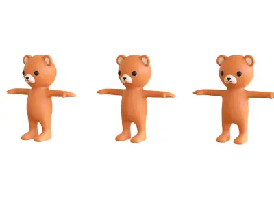 Low-Poly Brown Bear  Low-poly 3D model