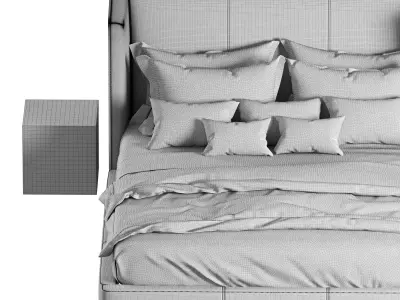 Restoration Hardware Alessa Leather Shelter Bed 3D model