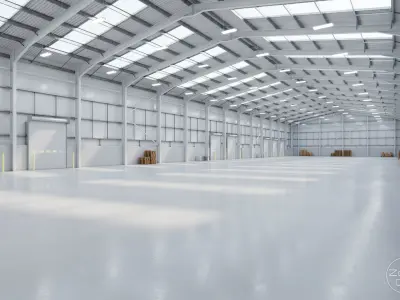 Industrial Warehouse Interior 11b - Textured - UE5 - Blender Low-poly 3D model