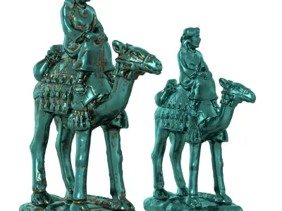 Egyptian figurine of a camel with a rider 3D model