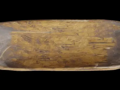 Hand-Carved Wooden Decorative Bowl 3D model