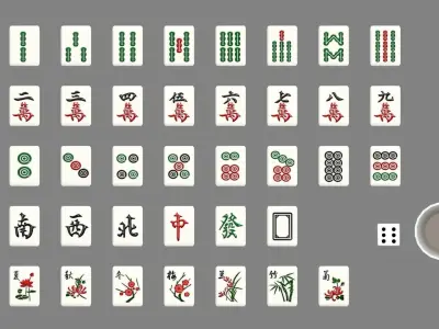 Mahjong and dice Low-poly 3D model