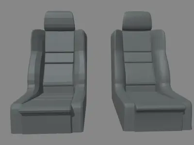 Car Seat 09 Low-poly 3D model