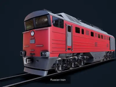 Russian  Train - Mail rail car - Coach LOW POLY 3D Model Pack