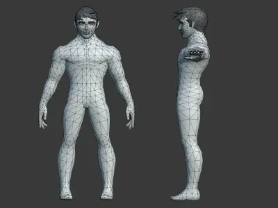 Game-Ready Stylized Male Basemesh Low-poly 3D model