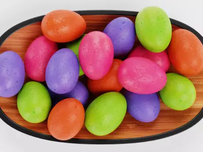 -Easter Eggs in Bowl- 3D model