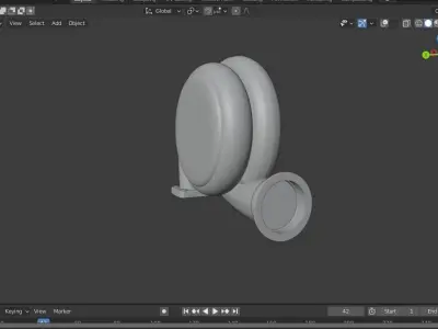 Turbo Charger for Car Tunning Low-poly 3D model