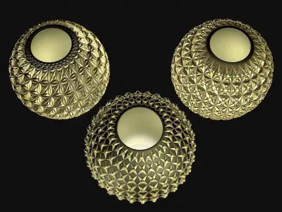 Golden balls lighting 3D model