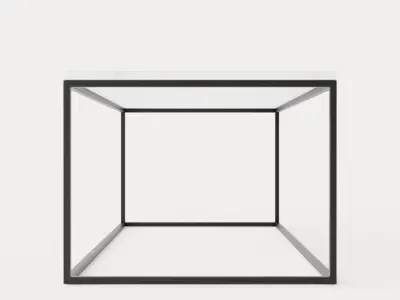 Carrie Coffee Table 120 Cm Marble White Black Low-poly 3D model