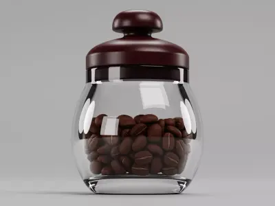 -Coffee Jar with Beans- 3D model