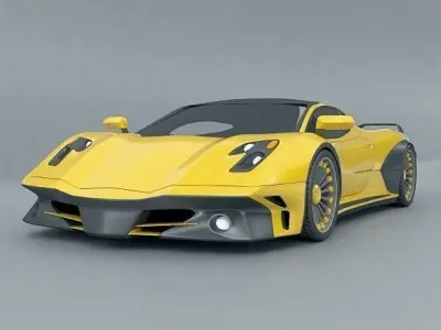 Hyperwasp supercar concept 3D model