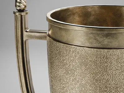 Worn Golden Sport Cup Low-poly 3D model