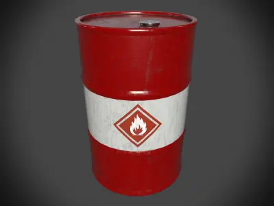 Metal Oil Barrel PBR Low-poly 3D model Low-poly 3D model