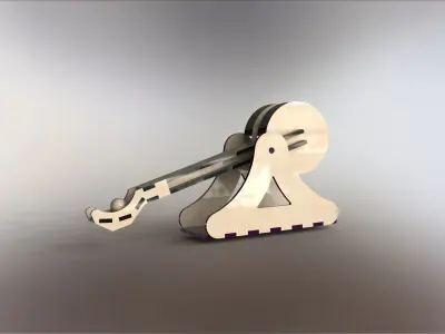 Trebuchet wooden musical instrument Free 3D model