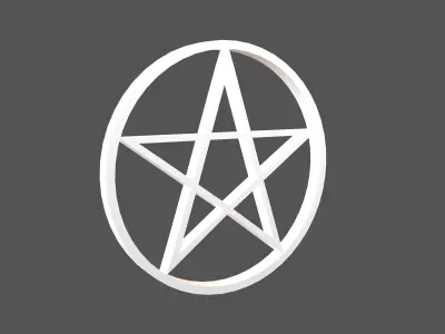 Pentagram Symbol v2 002 Low-poly 3D model