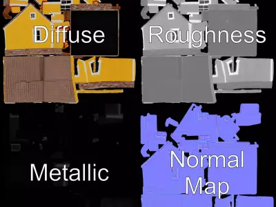 Sunny Cottage model pack Low-poly 3D model