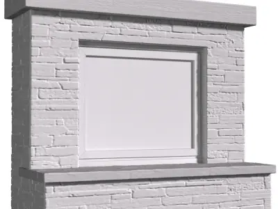 Rustic Farmhouse Fireplace Country style  3D model