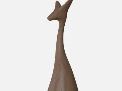 Wood fox Low-poly 3D model