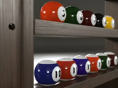 Cue Pool Rack 3D model