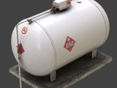 Gas Tank Low-poly 3D model