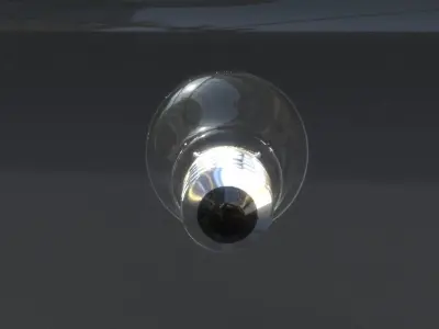 Bulb Realistic Model light on side of car Low-poly 3D model