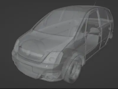 Opel meriva  Semi Separated 3D Detail high poly  3D model 3D model