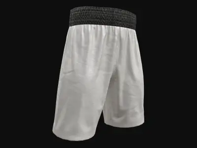 White boxing shorts Low-poly 3D model
