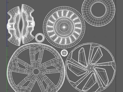 AUDI RS5 in garage Low-poly 3D model