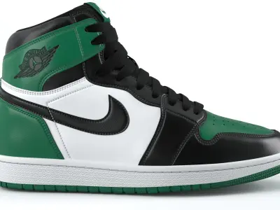 Jordan 1 Retro green  PBR  Low-poly 3D model