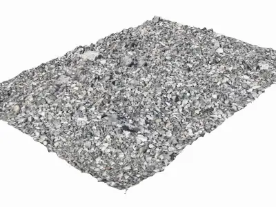 Gravel rug made of Low-poly 3D model