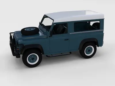 Full Land Rover Defender 90 Station Wagon rev 3D model