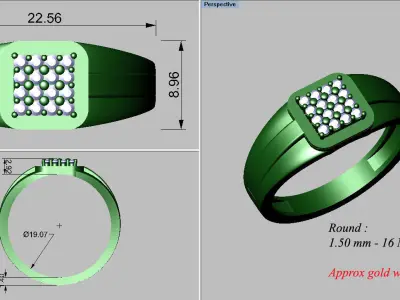 light weight gold diamond rings-C111116SKCH2025997-wt-5-10 3D print model