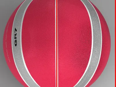 Basketball ball EBA red Low-poly 3D model