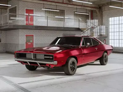 Dodge Charger RT 1969 - Car Classic Low-poly 3D model