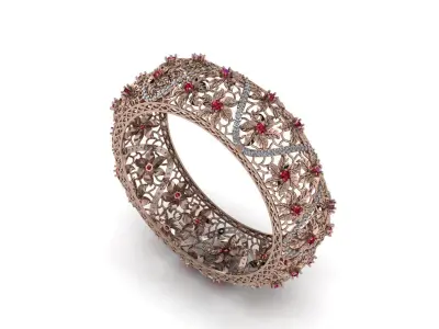 Flower Filigree Bangle  3D print model