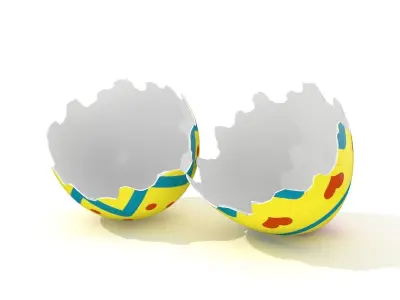 Easter Egg Cracked  N007 Low-poly 3D model