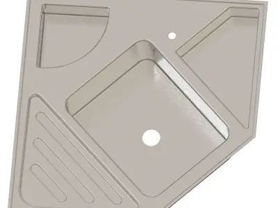 Premium Kitchen Corner Sink 3D print model