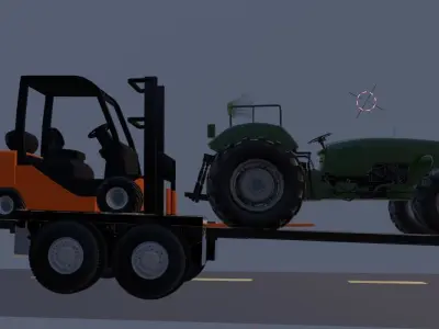 truck and trailer  Free 3D model