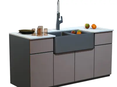 Kitchen Island Rivanna Ikon Low-poly 3D model