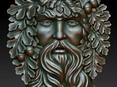 Greenman greek head 3D print model