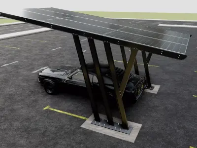 TRIPLE L TYPE MODERN SOLAR CARPORT TYPE-14 3D model