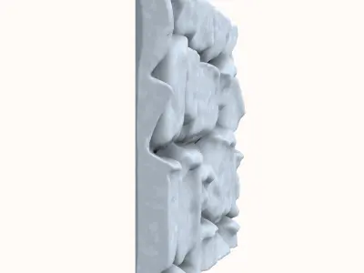 Granite Rock Face Defense Wall 3D model