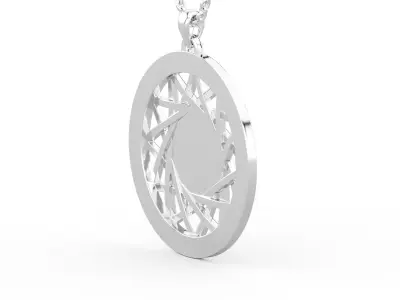 Round pendant with stones and a cross in the center 3D print model