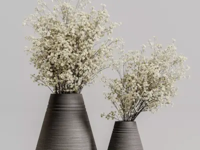 plants bouquet vase 60 3D model